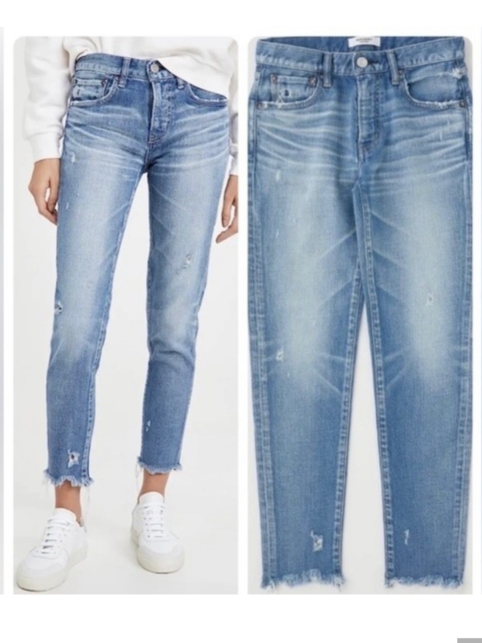 Moussy Vintage Diana Distressed Raw Hem Skinny Jeans Size 26